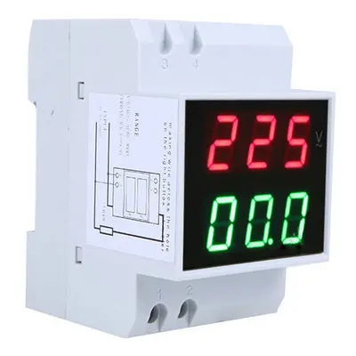 Digital Din-Rail LED Voltage Ammeter Current Meter Voltmeter AC80-300V 0.2-99.9A Dual Display