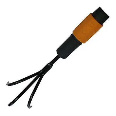 Fiskars QuikFit Cultivator Angled, Small Rake, Tool Head, Width: 5.5 cm, Black/Orange