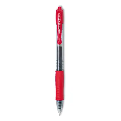 Pilot G2 Premium Gel Roller Pens Fine Point 0.7 mm Red Pack of