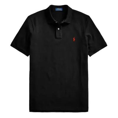 POLO RALPH LAUREN Classic Fit Mesh Pony Logo Polo Shirt (L BlackRedPo