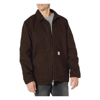 Carhartt mens Loose Fit Washed Duck Sherpa-lined Coat Dark Brown Med