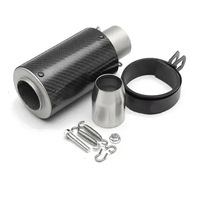 (Carbon Fiber) 38-51mm Universal Motorcycle Cylinder Exhaust Muffler Pipe Bluing/Carbon Fibre