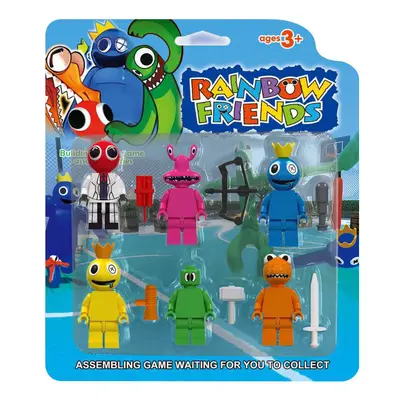 (Blisterboard) Friends Building Rainbow Blocks Toy Action Figure Kid Boys Girls Gift Birthday