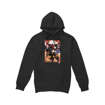 (S, Black) Marvel Mens X-Men Team Attack Hoodie