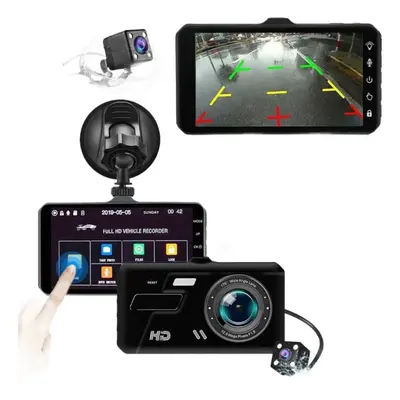 1080P Car Dash Camera Recorder Dual Lens DVR Front + Rear Reverse Cam