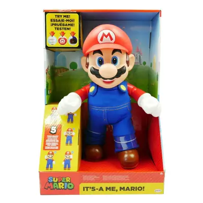 SUPER MARIO Its-A Me Mario! Collectible Action Figure Talking Posable Mario Figure 30+ Phrases a