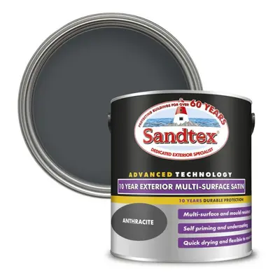 Sandtex Year Multi Surface Satin Paint 2.5L Anthracite