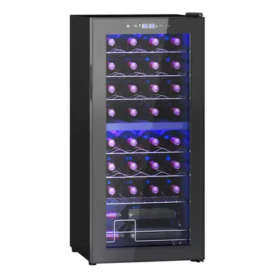 HOMCOM 86L Dual Zone Wine Cooler with Adjustable Temperature Control, Black