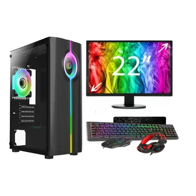 (., FULL SETUP (22" MONITOR)) GAMING PC BUNDLE : INTELCORE i3/16GB RAM/ 1TB + 128GB SSD/GT730 2G