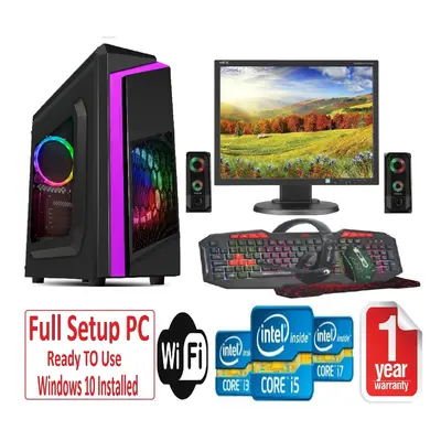 Fast GAMING PC Bundle - i5 16GB RAM 1TB GTX1050TI 4GB - Lighting Speakers - F3 PURPLE RGB