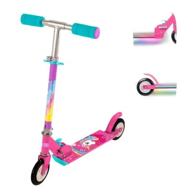 EVO Light Up Inline Childrens Scooter Unicorn Edition | Kids Push Wheeled Scooter With Adjustabl