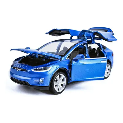 1:32 Tesla Model X 90D SUV Model Car Kids Gift Blue