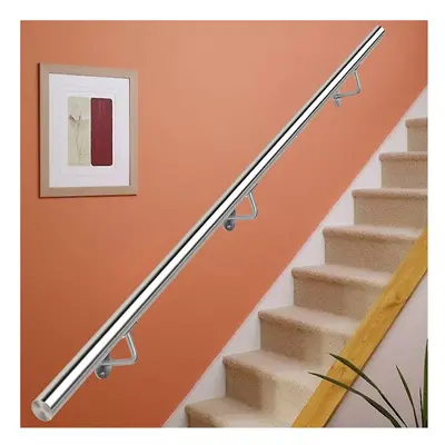 (2.5m) Round Brushed less Steel Stair Handrail