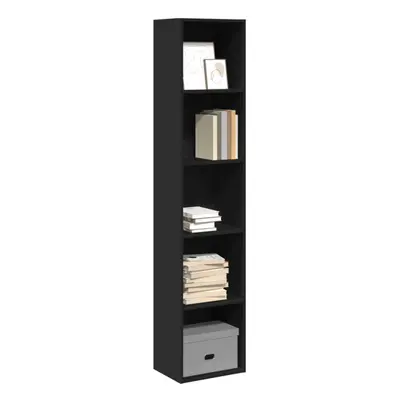 vidaXL Bookcase Bookshelf Storage Cabinet Book Stand Black Engineered Wood