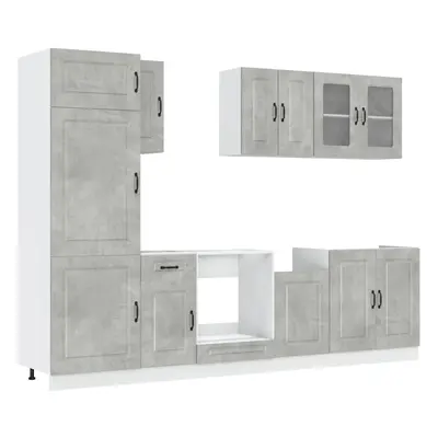 (concrete grey) vidaXL Piece Kitchen Cabinet Set Kalmar Sonoma Oak Engineered Wood