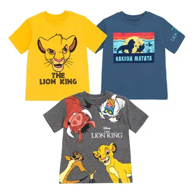 Disney Lion King Simba Timon Pumbaa Little Boys Pack TShirts OrangeBlueGray