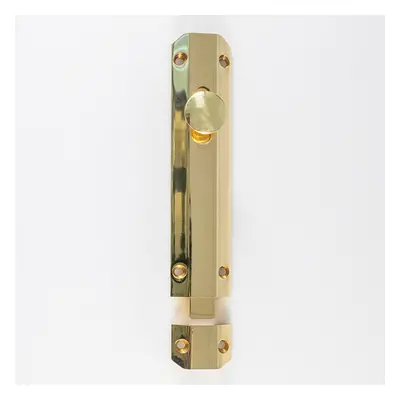 Surface Mounted Flat Sliding Door Bolt Lock x 36mm Polished Brass