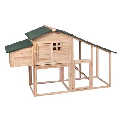 Wooden Chicken Coop Hen Poultry House Hutch Nesting Box Run Cage Ramp Slide Tray