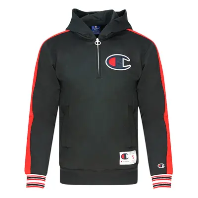 Champion Half Zip Large Logo Black Hoodie