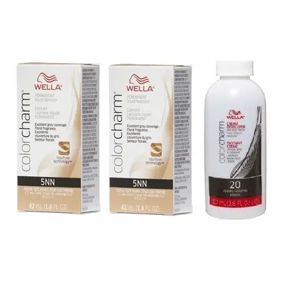 (5NN+5NN+Developer (Vol. 20) 3.6oz) Wella Color Charm Permanent Liquid Haircolor