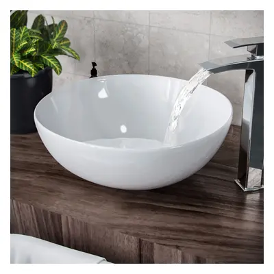 Etive 420mm X-Large Round Cloakroom Counter Top Basin Sink Bowl