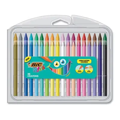 BIC BICBKPCP36AST Durable Kids Crayons Assorted Color Pack of