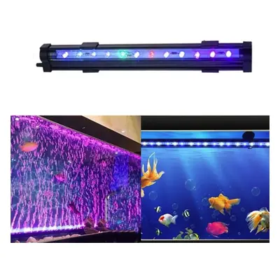 (EU Plug, 55.5cm) Aquarium Multicolor Tank Fish LED Lights Underwater Waterproof Lamp