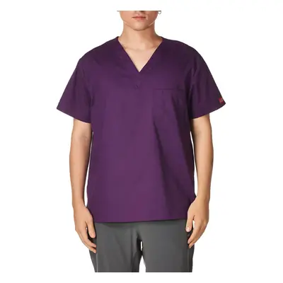 Dickies Mens Big and Tall Signature V-Neck Scrubs Shirt Eggplant XX