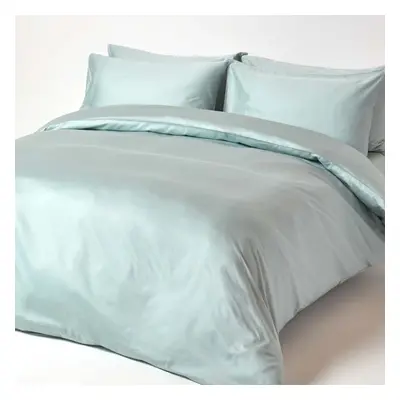 Homescapes Double Duck Egg Blue Organic Cotton Duvet Cover Set TC