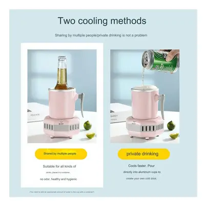 (GB, Refrigeration and Heating - Pink) Summer New Quick Cooling Cup Heating Cup Portable Iced Co