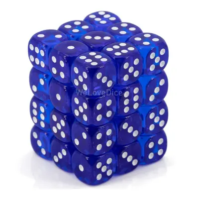 Chessex Dice d6 Sets: Blue with White Translucent - 12mm Six Sided Die