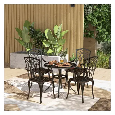 Outsunny PCs Garden Dining Set, Garden Furniture Set, Bronze Tone