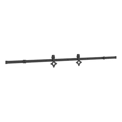 vidaXL Sliding Door Hardware Kit 213.5 cm Steel Black sliding door hardware