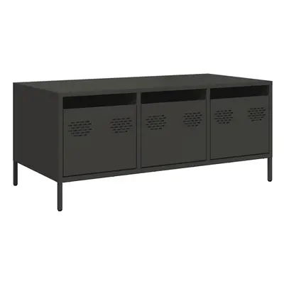 (black) vidaXL Coffee Table Black 101.5x50x43.5 cm Cold-rolled Steel side table