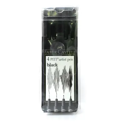 Faber-Castell FC167100 Pitt Artists Pen Assortments - Assorted Sizes - Set of - Black