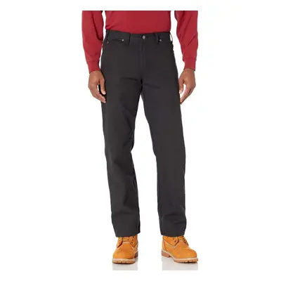 Dickies Men's Relaxed Fit Straight-Leg Duck Carpenter Jean Black 33W