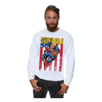 (XL, White) Superman Mens Flight Sweatshirt