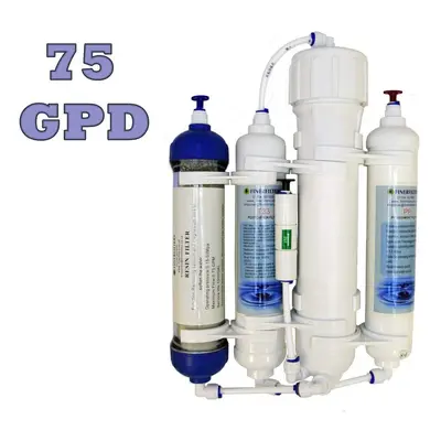 Finerfilters Stage Compact Aquarium Reverse Osmosis Unit GPD with Inline DI Resin Chamber for Tr