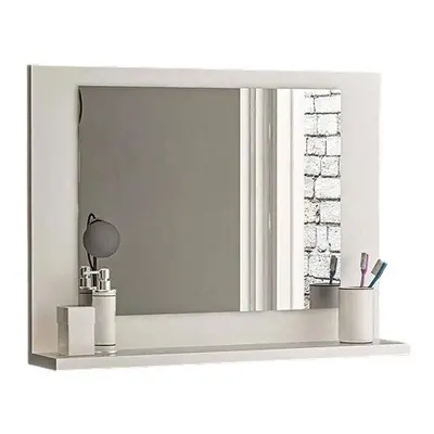 (White) Modern Wooden Wall Mounted Bathroom Mirror