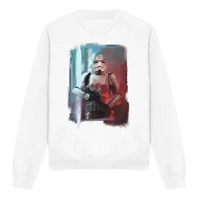 (M, White) Star Wars Unisex Adult Obi Wan Kenobi Painted Sweatshirt