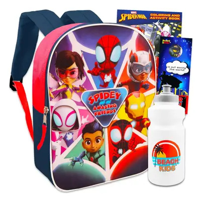 Spidey and His Amazing Friends Backpack Set - Bundle with Spiderman Backpack for Kids Plus Spide