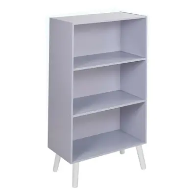 (Grey, White) 60cm Wide Tier Bookcase Storage Cabinet Scandinavian Style Legs Dining Room Displa