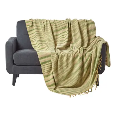 (Green, x cm) Bed Sofa Throw Cotton Chenille Tie Dye