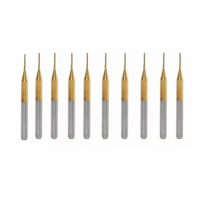 10pcs 0.7mm Carbide End Mill Cutter Titanium Coated Engraving Milling Cutter