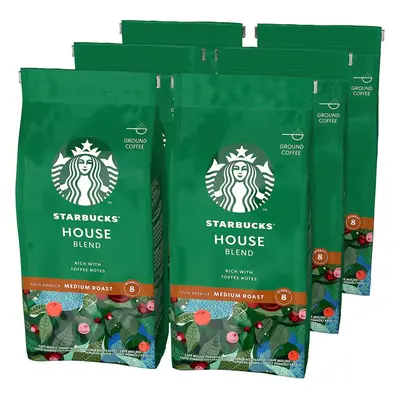 STARBUCKS House Blend, Medium Roast, Ground Coffee 200g (Pack of 6)