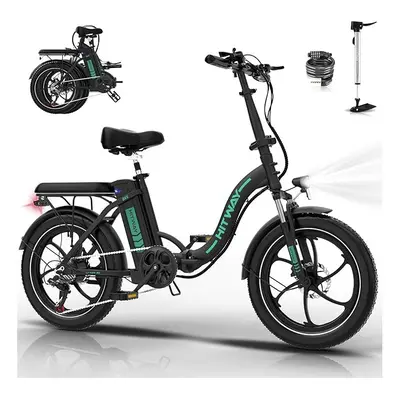 (Black) HITWAY BK6SL Electric Bike 20X3.0 E bike, 36V/13Ah Battery Electric Bicycles, 50-100KM, 