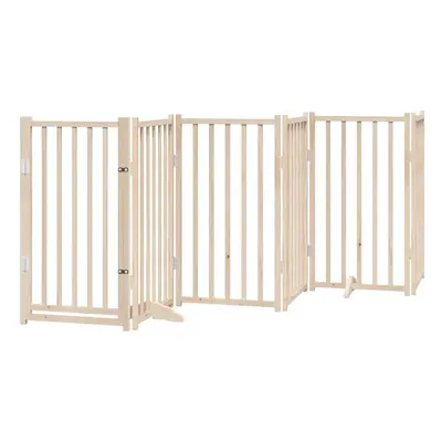 (natural, x x cm/ pcs) vidaXL Dog Gate with Door Foldable Dog Fence Barrier Pet Gate Solid Wood 