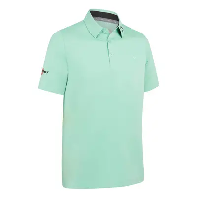 (S, Neptune Green) Callaway Golf Mens Chev Odyssey Moisture Wicking Recycled Polo Shirt