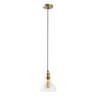 Aurelian Modern Vintage Antique Brass and Clear Glass Electric Pendant + Bulb