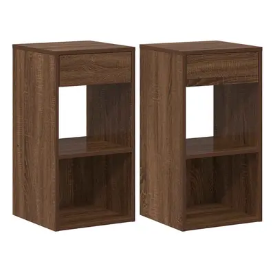 (brown oak, pcs) vidaXL Bedside Cabinet with Drawer Old Wood 35x34x66.5 cm bedside table